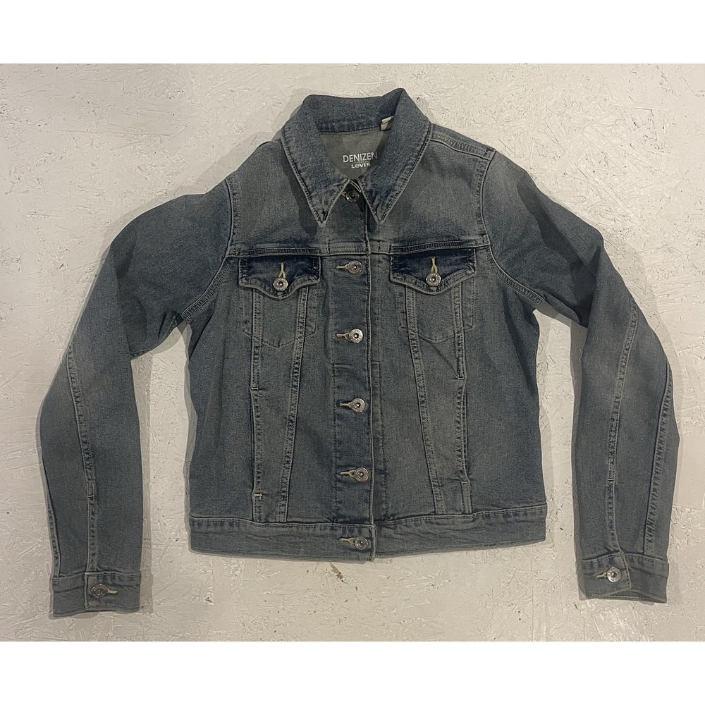 Denizen Levis Trucker Jacket Womens Small Blue Denim‎ Jean Button Up Grunge City